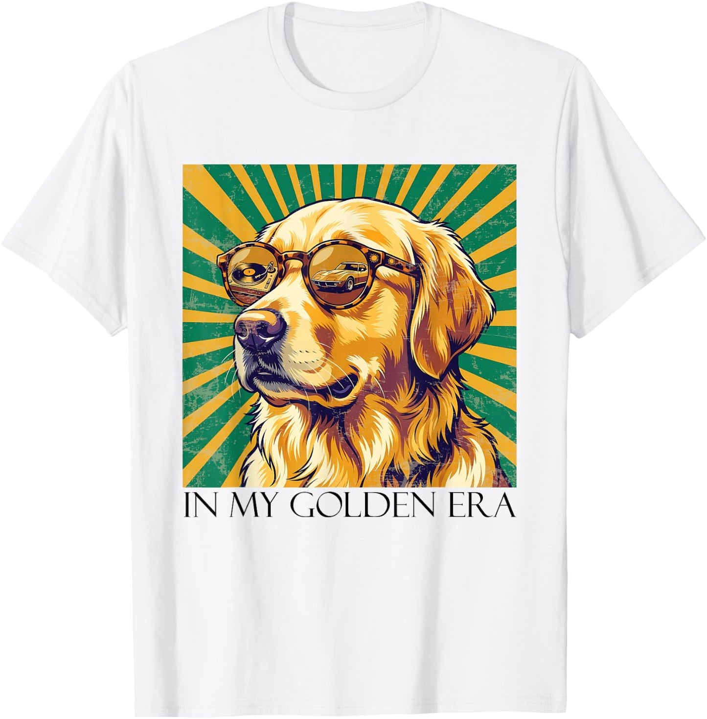 in My Golden Retriever 70s Era Funny Dog Graphic Women T-Shirt - T-Shirt | White