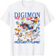 Digimon Flying Character Collage with Logo Digital Monsters T-Shirt - T-Shirt | White