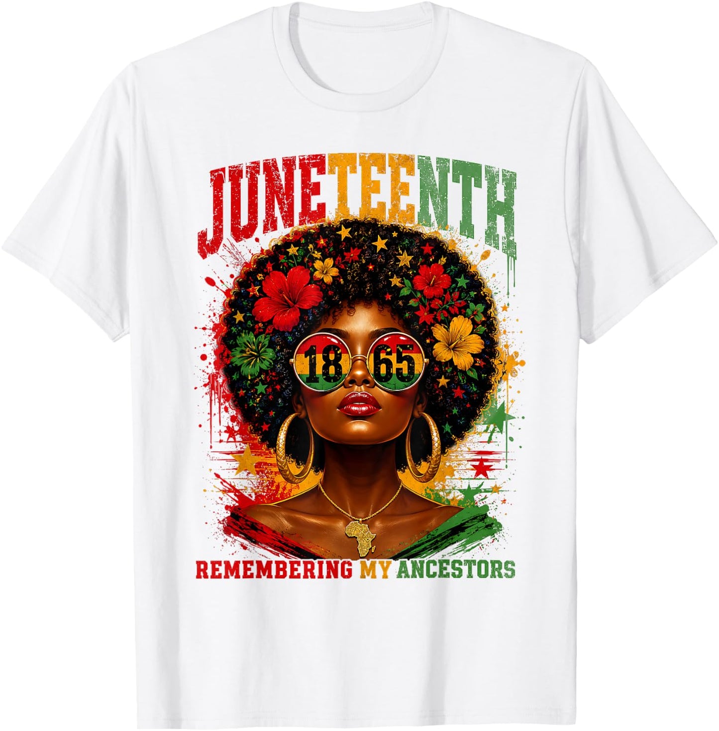 Remembering My Ancestors Black African American Juneteenth T-Shirt - T-Shirt | White