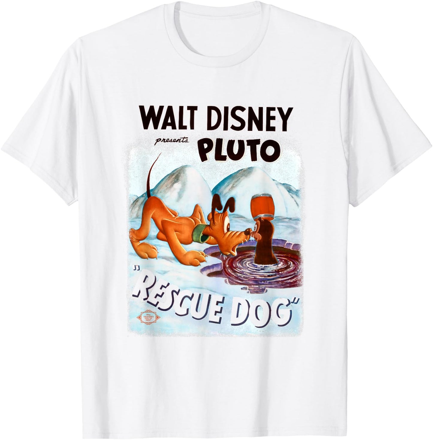Disney Pluto Rescue Dog Salty the Seal Retro Vintage Classic T-Shirt - T-Shirt | White