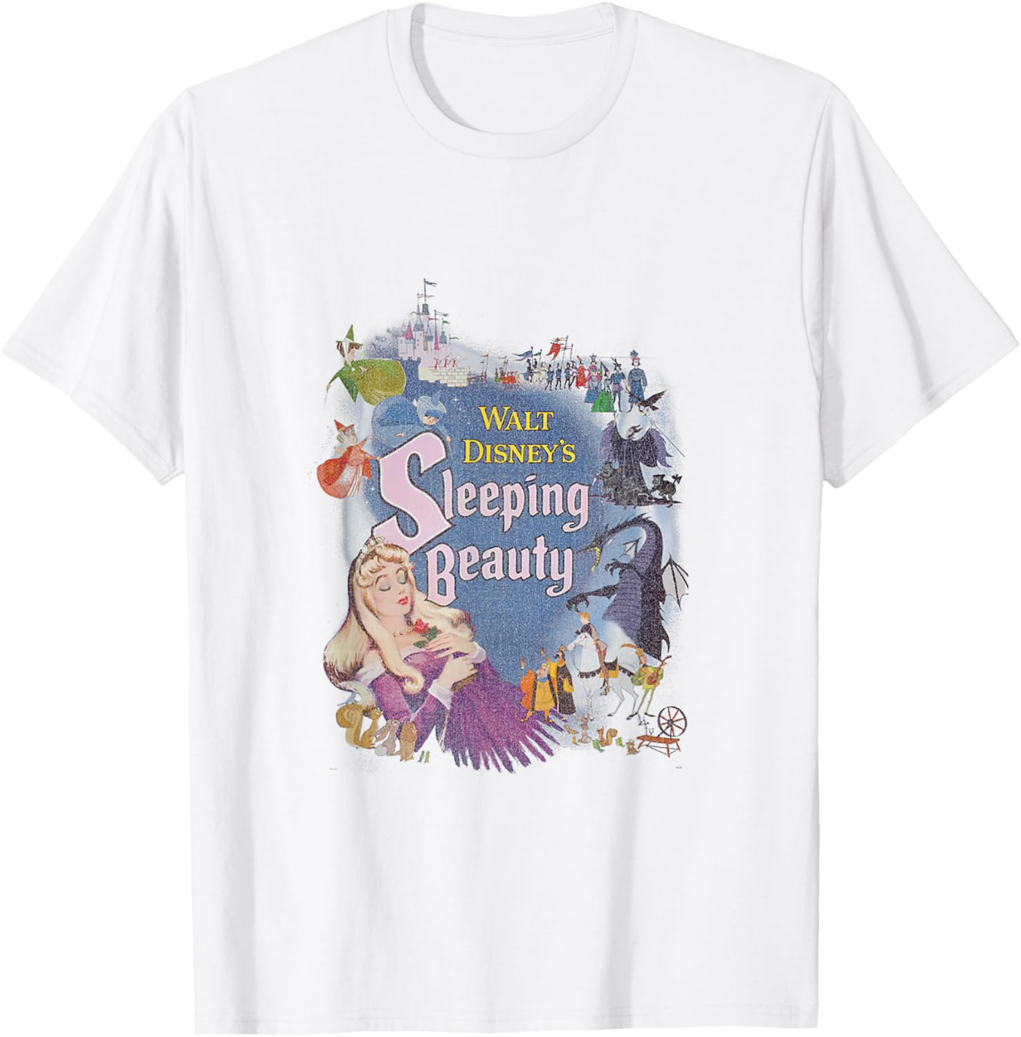 Disney Sleeping Beauty Classic Icons Movie Poster Small T-Shirt - T-Shirt | White