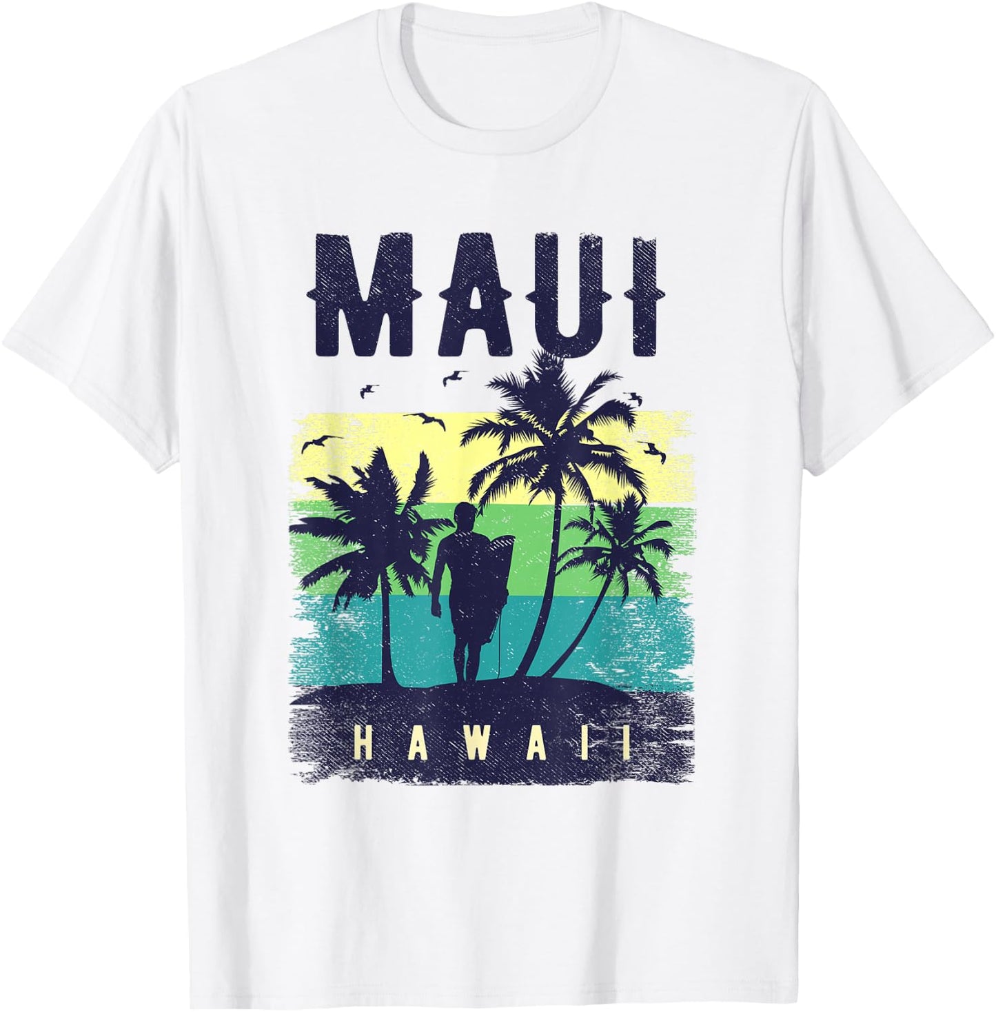 Maui Hawaii Shirt Herren Maui Surfer Damen Maui T-Shirt - T-Shirt | White