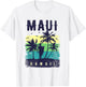Maui Hawaii Shirt Herren Maui Surfer Damen Maui T-Shirt - T-Shirt | White