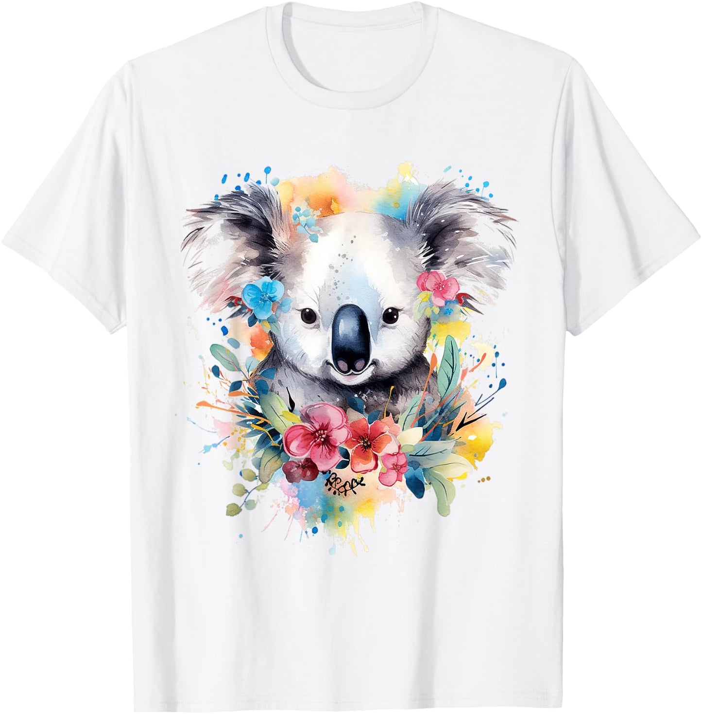 Koala Animal Colorful Pattern Painting Art Abstract Koala , white, S T-Shirt - T-Shirt | White