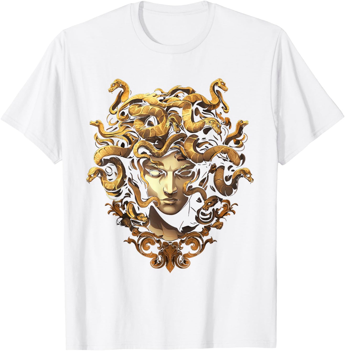 Medusahead Greek Mythology Ancient Snake Hair T-Shirt - T-Shirt | White