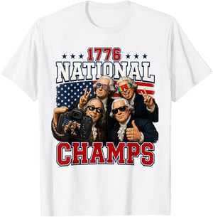 1776 National Champs Funny Patriotic America Founding Father T-Shirt - T-Shirt | White