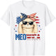Meowica 4th of July Patriotic Cat American Flag Women Girls T-Shirt - T-Shirt | White