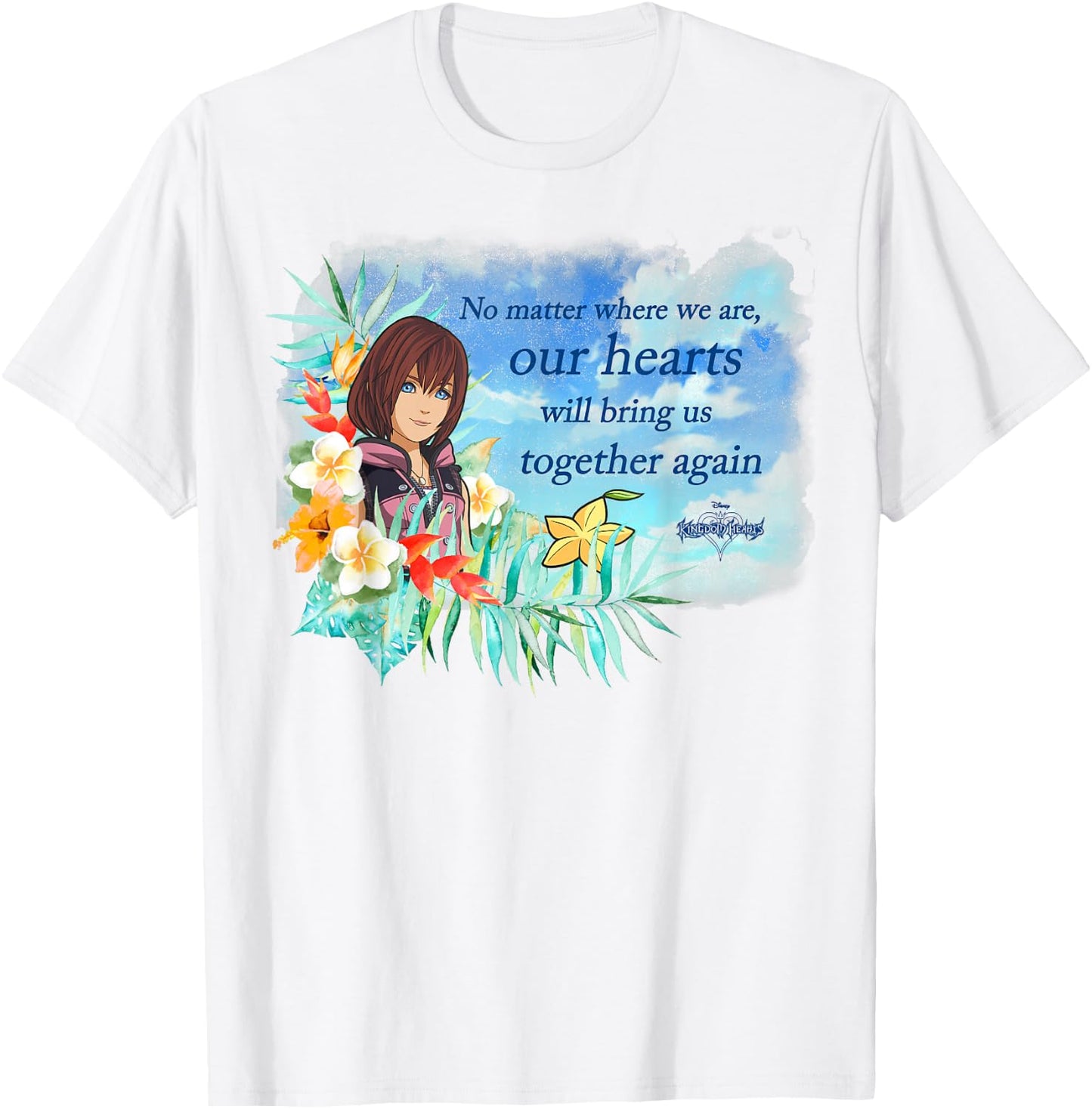 Disney Kingdom Hearts Kairi Hearts Will Bring Us Together T-Shirt - T-Shirt | White
