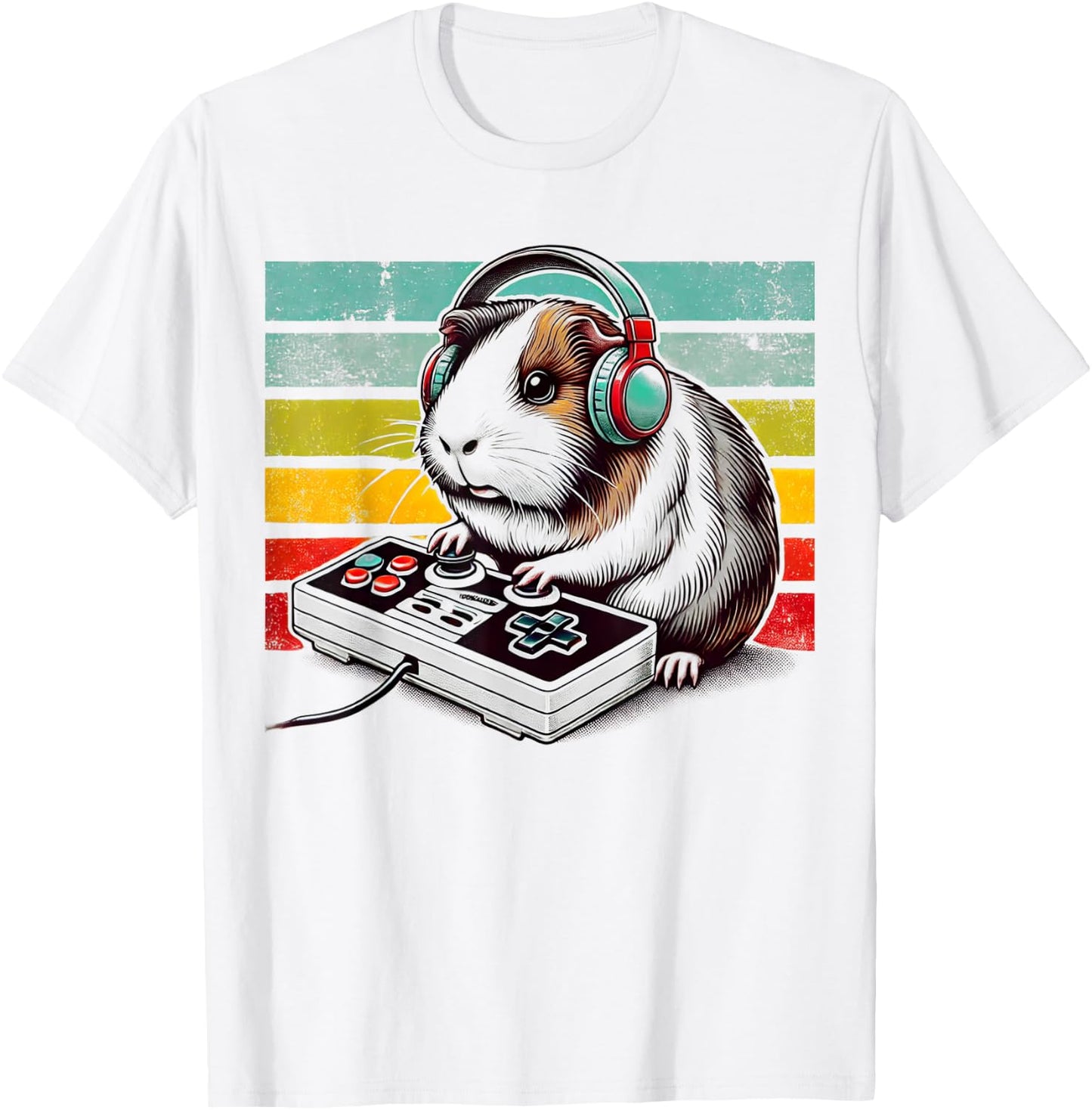 Guinea Pig Gamer - Video Gaming Animal Rodent Lover T-Shirt - T-Shirt | White