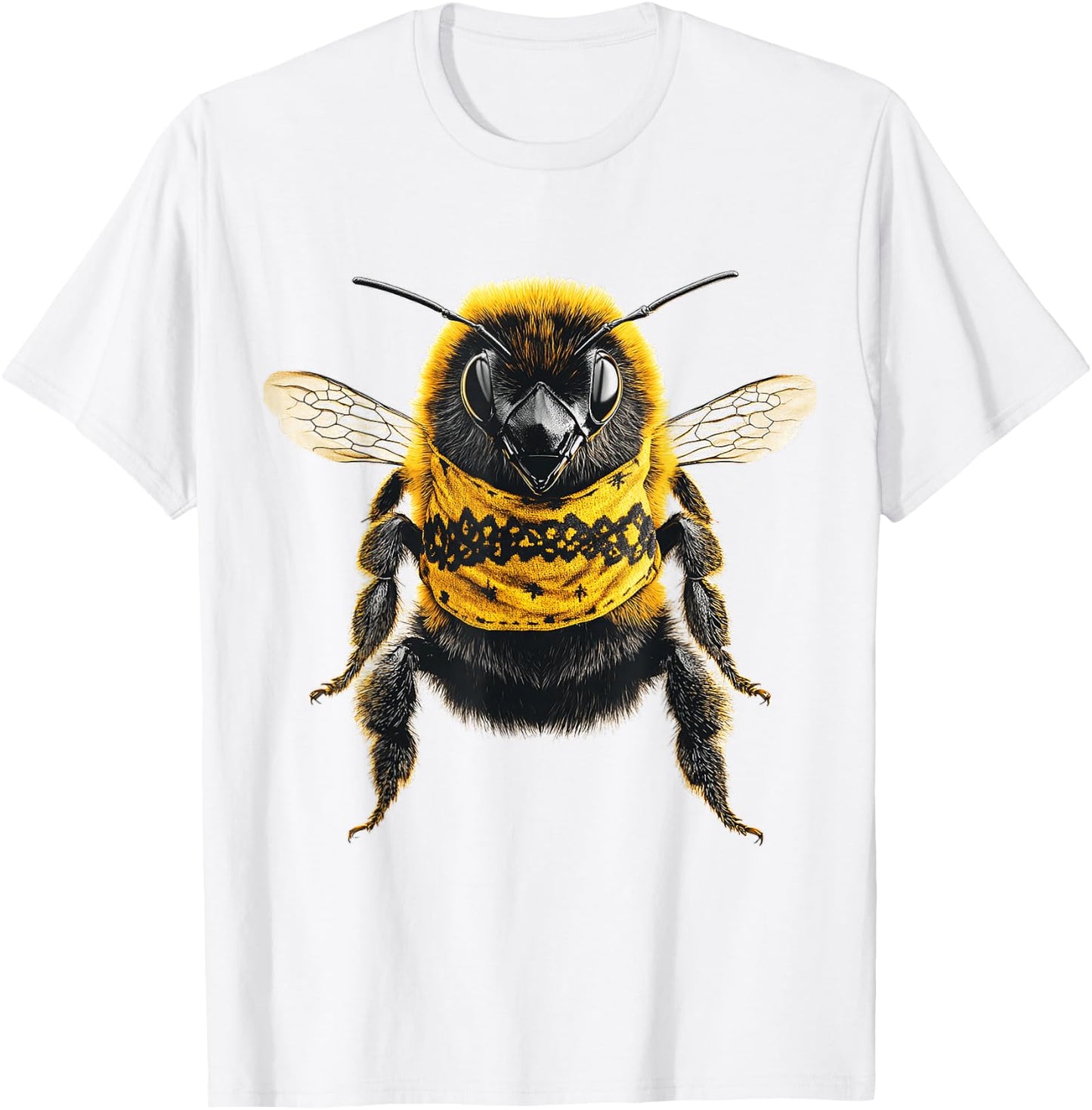 Bee Animal Motif Art Bee T-Shirt - T-Shirt | White
