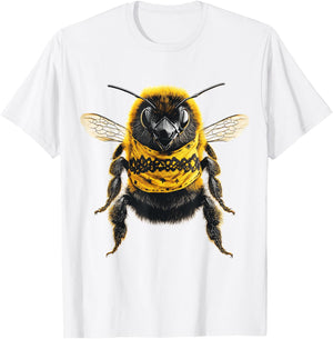 Bee Animal Motif Art Bee T-Shirt - T-Shirt | White