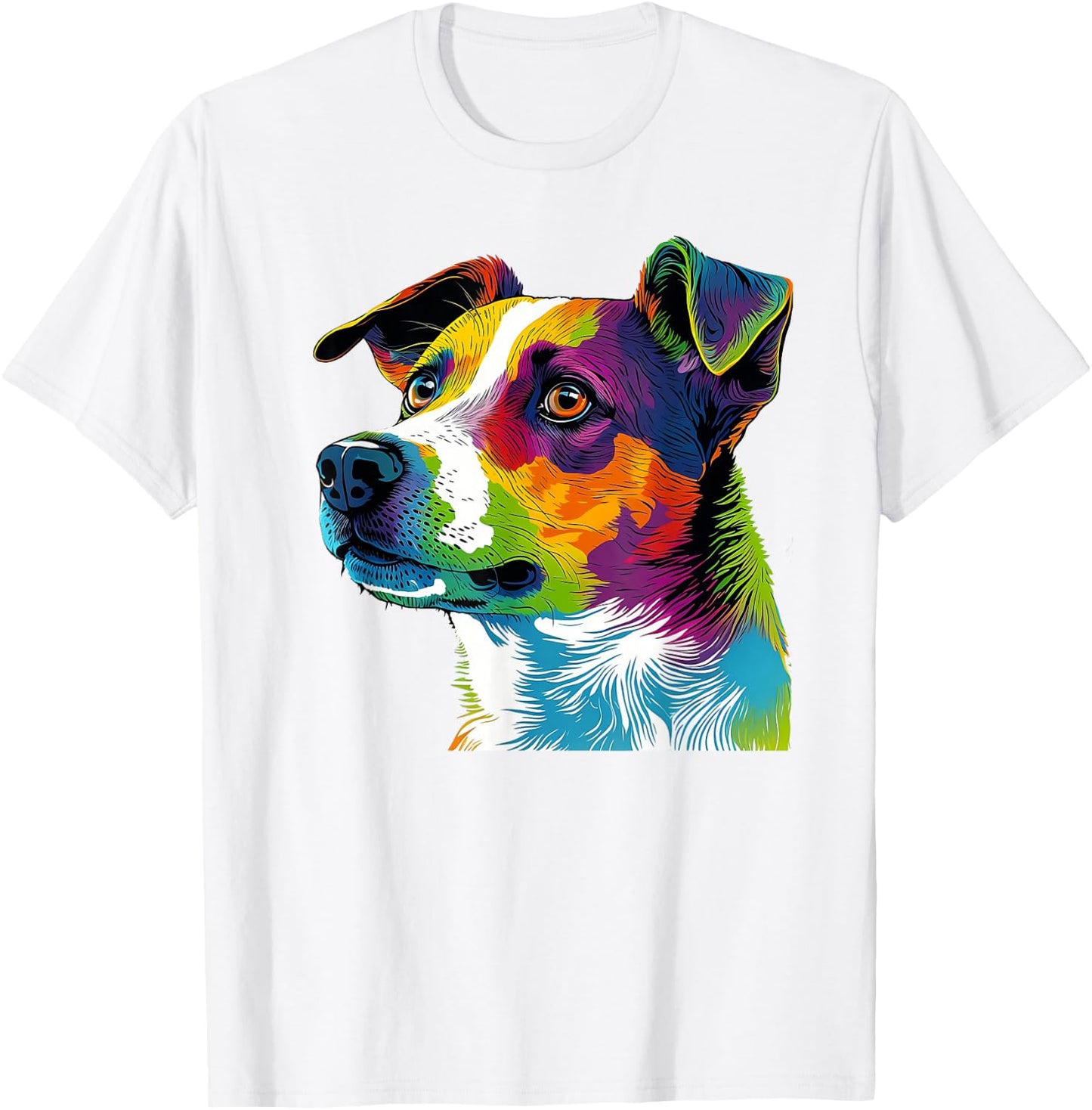 Cute Jack Russel Dog Colorful Jack Russel Mom T-Shirt - T-Shirt | White