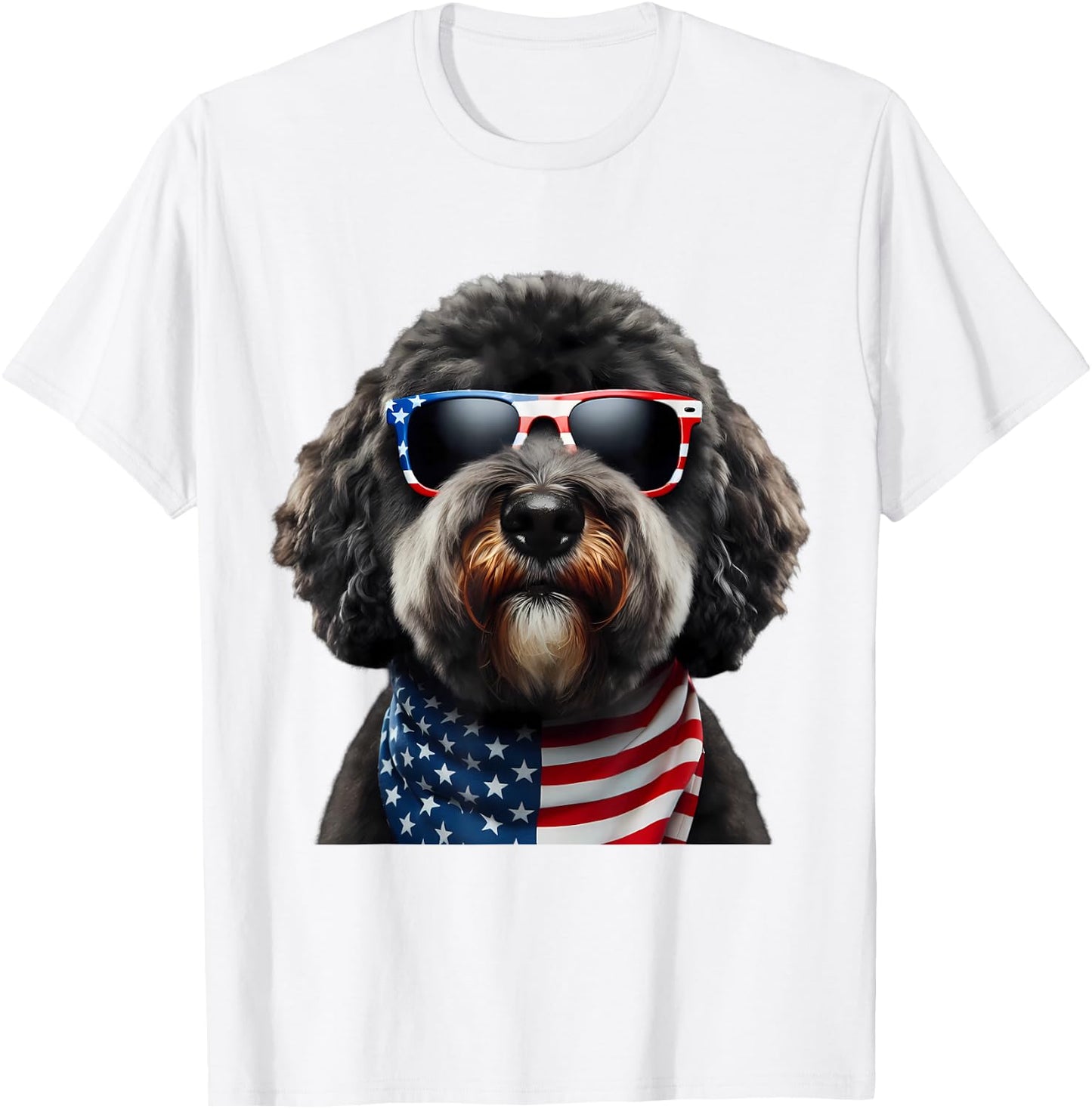 Portuguese Water Dog American 4th Of July Incependence Day T-Shirt - T-Shirt | White