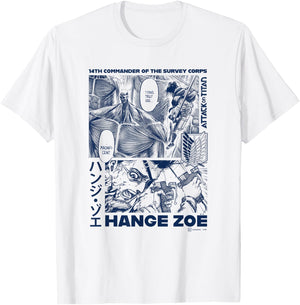 Attack on Titan Order Hange Zoe Big Chest Manga Poster T-Shirt - T-Shirt | White
