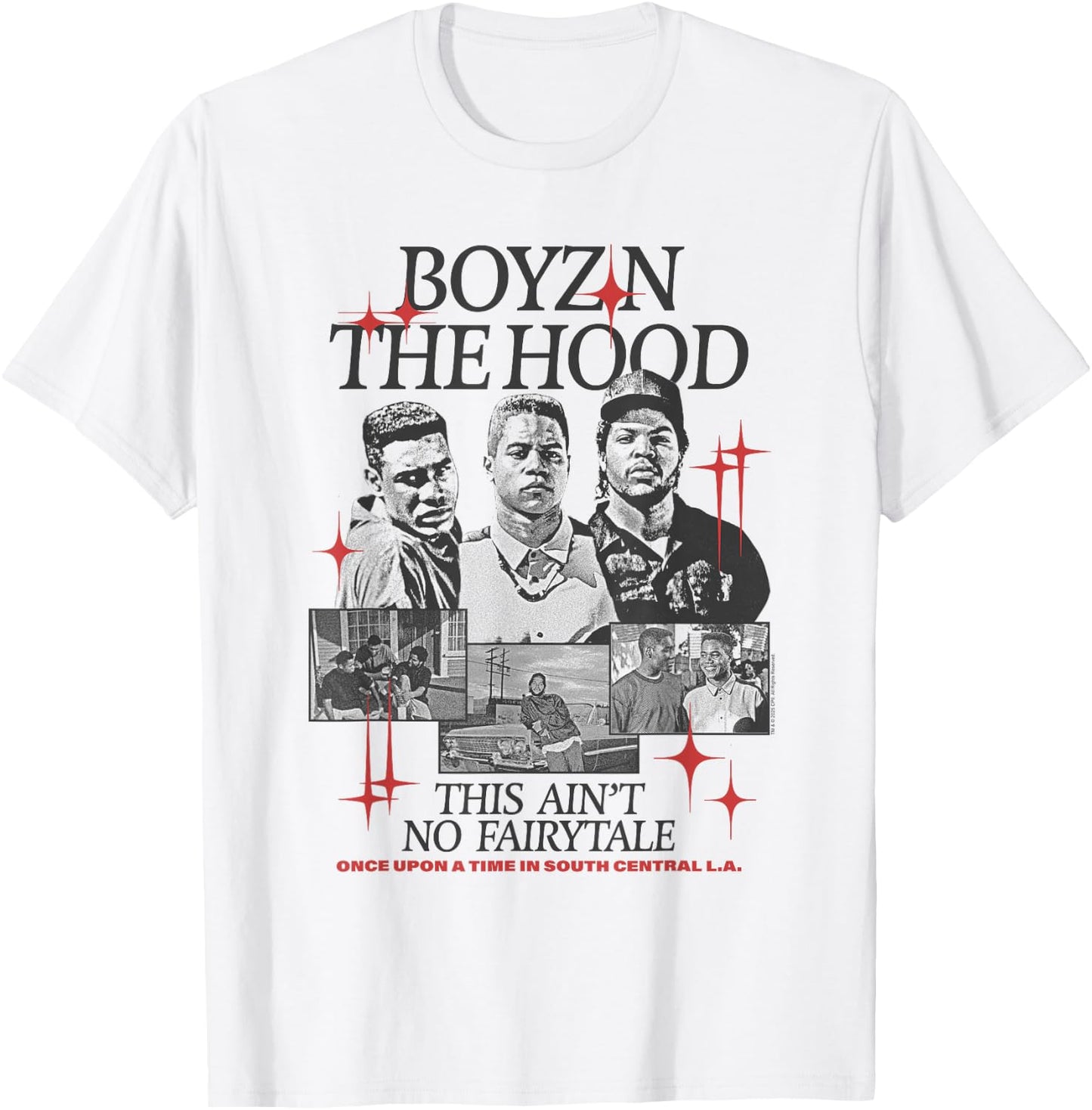 Boyz n The Hood Black and White Photos and Stars Retro Movie T-Shirt - T-Shirt | White