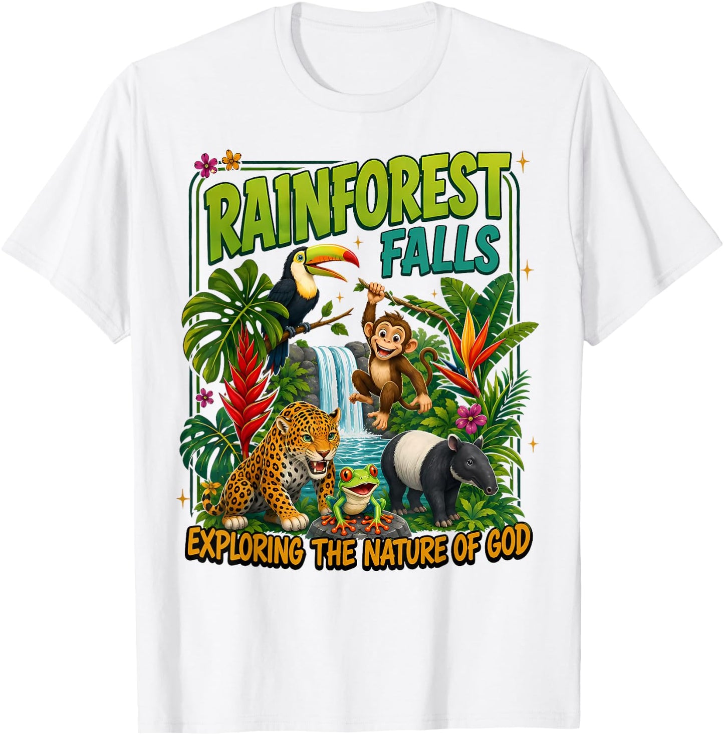 Rainforest Falls Vbs 2026 Christian Vacation Bible School T-Shirt - T-Shirt | White