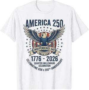Anniversaire américain, États-Unis, 1776-2026, Quarter Millennium 250 T-Shirt - T-Shirt | White