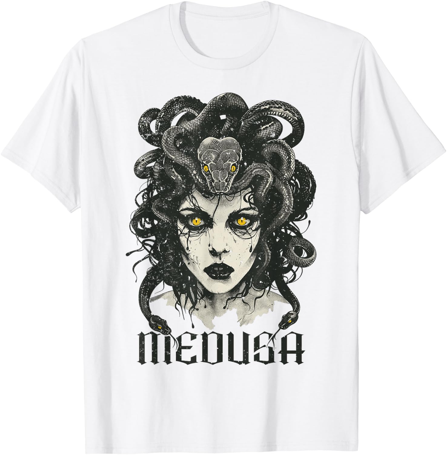 Medusa Greek Mythology Goddess with Snake Hair T-Shirt - T-Shirt | White