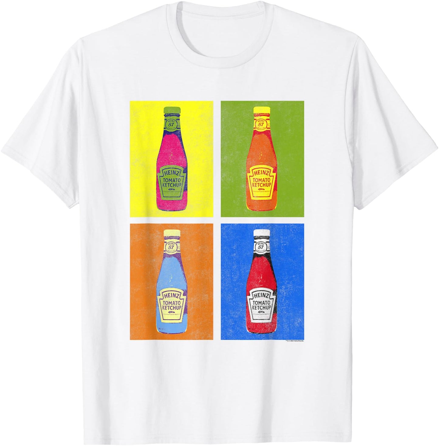 Heinz Tomato Ketchup Pop Art Retro Panels Big Chest Poster T-Shirt - T-Shirt | White