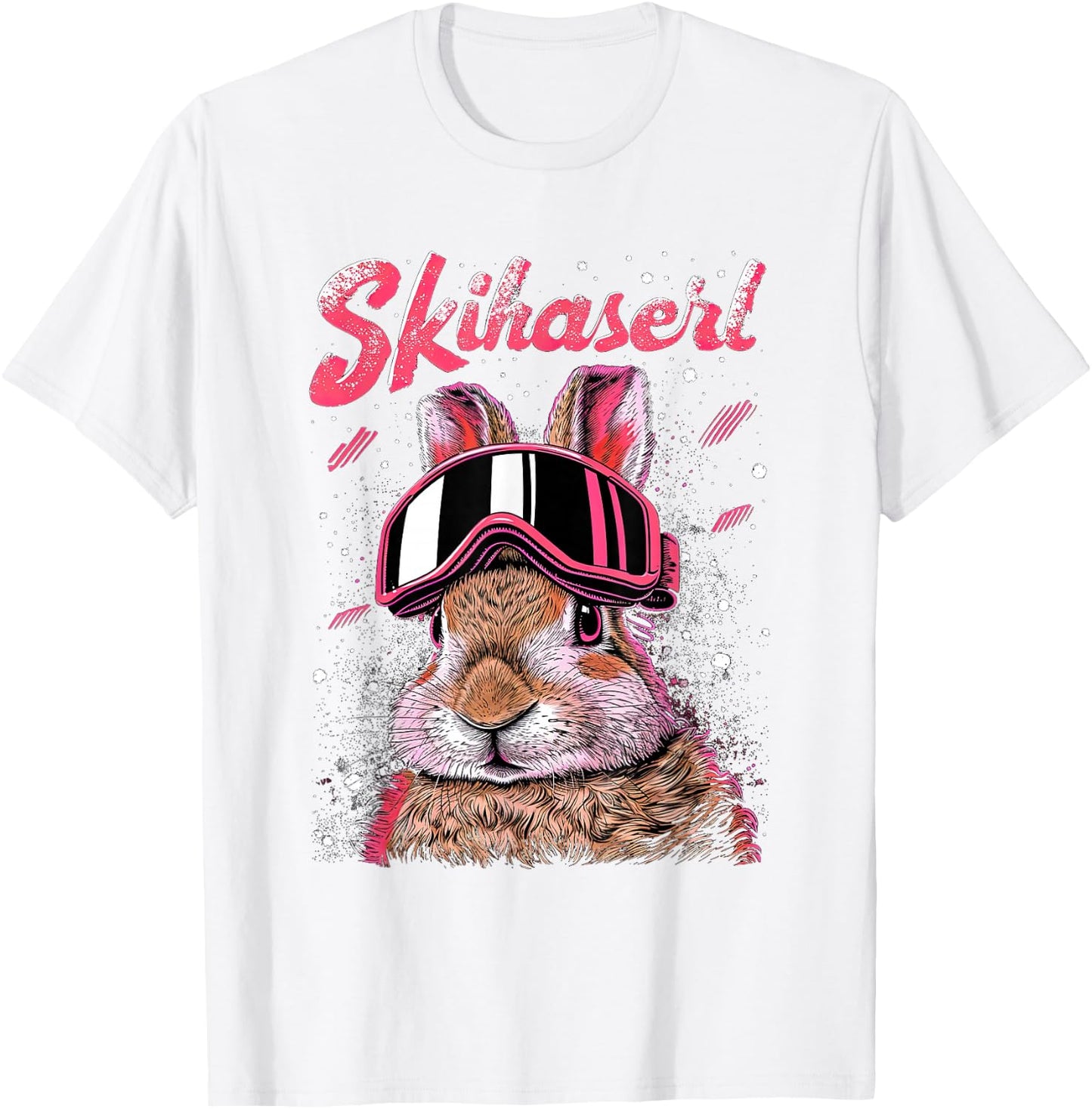 Skihaserl Apres Ski Haserl Skier Winter Women's , pink T-Shirt - T-Shirt | White