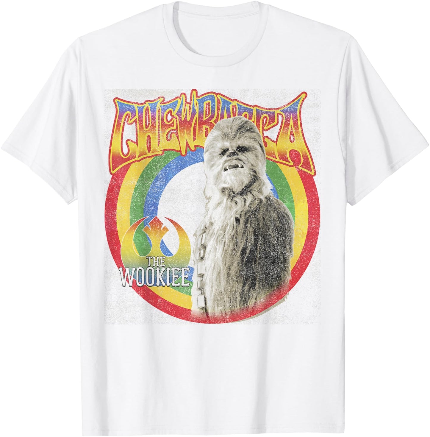 Star Wars Retro Rainbow Chewbacca The Wookiee T-Shirt - T-Shirt | White