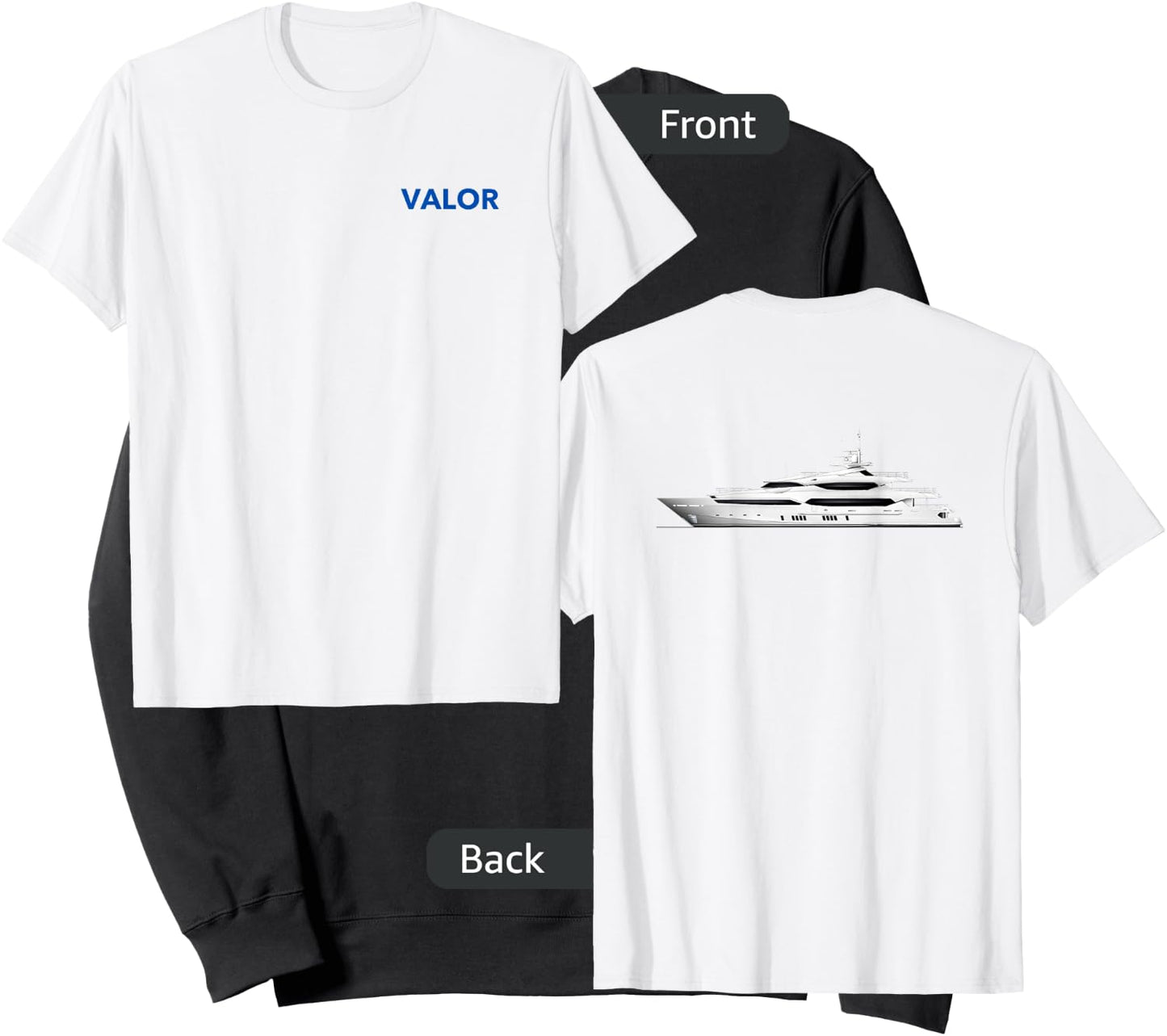 Valor Below the Deck Uniform shirt UPDATED with boat on back Sweatshirt - Sweatshirt | Black