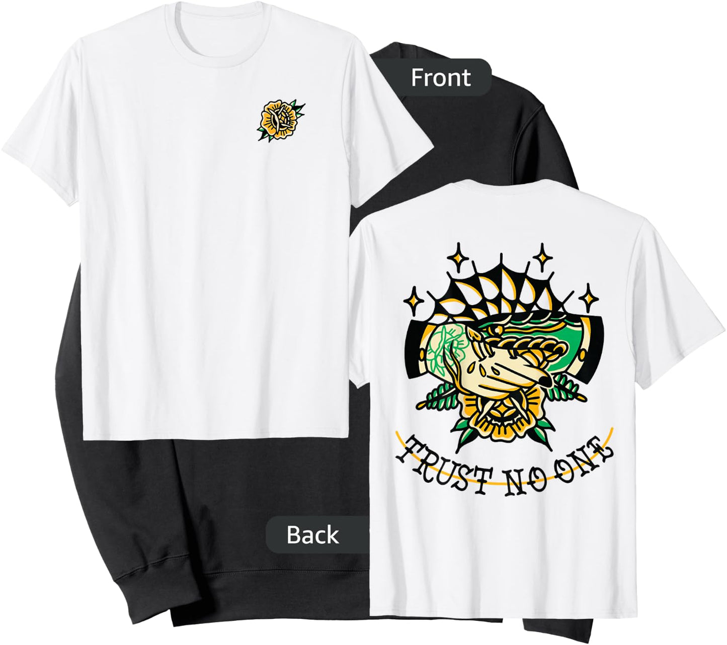 Trust No One Vintage Snake Traditional Tattoo Flash Graphic Sweatshirt - Sweatshirt | Black