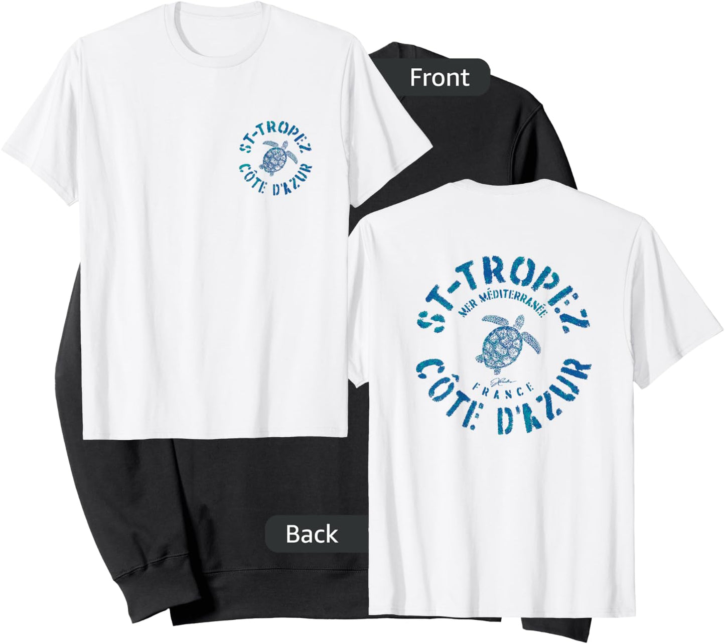 JCombs: Saint-Tropez, French Riviera, France, Sea Turtle Sweatshirt - Sweatshirt | Black