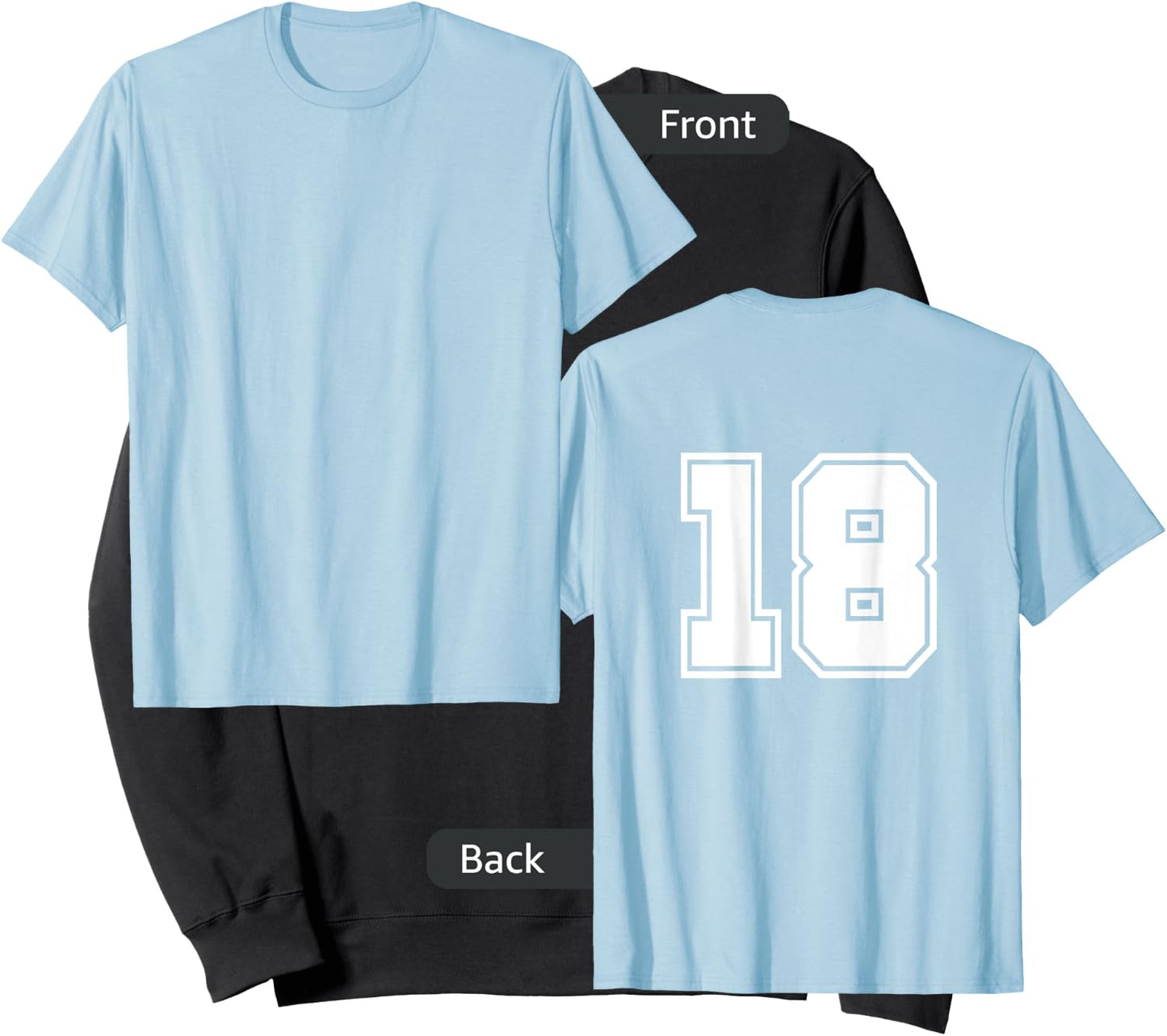 Number 18 No. Eighteen #18 Sports Jerseys Player Sweatshirt - Sweatshirt | Black