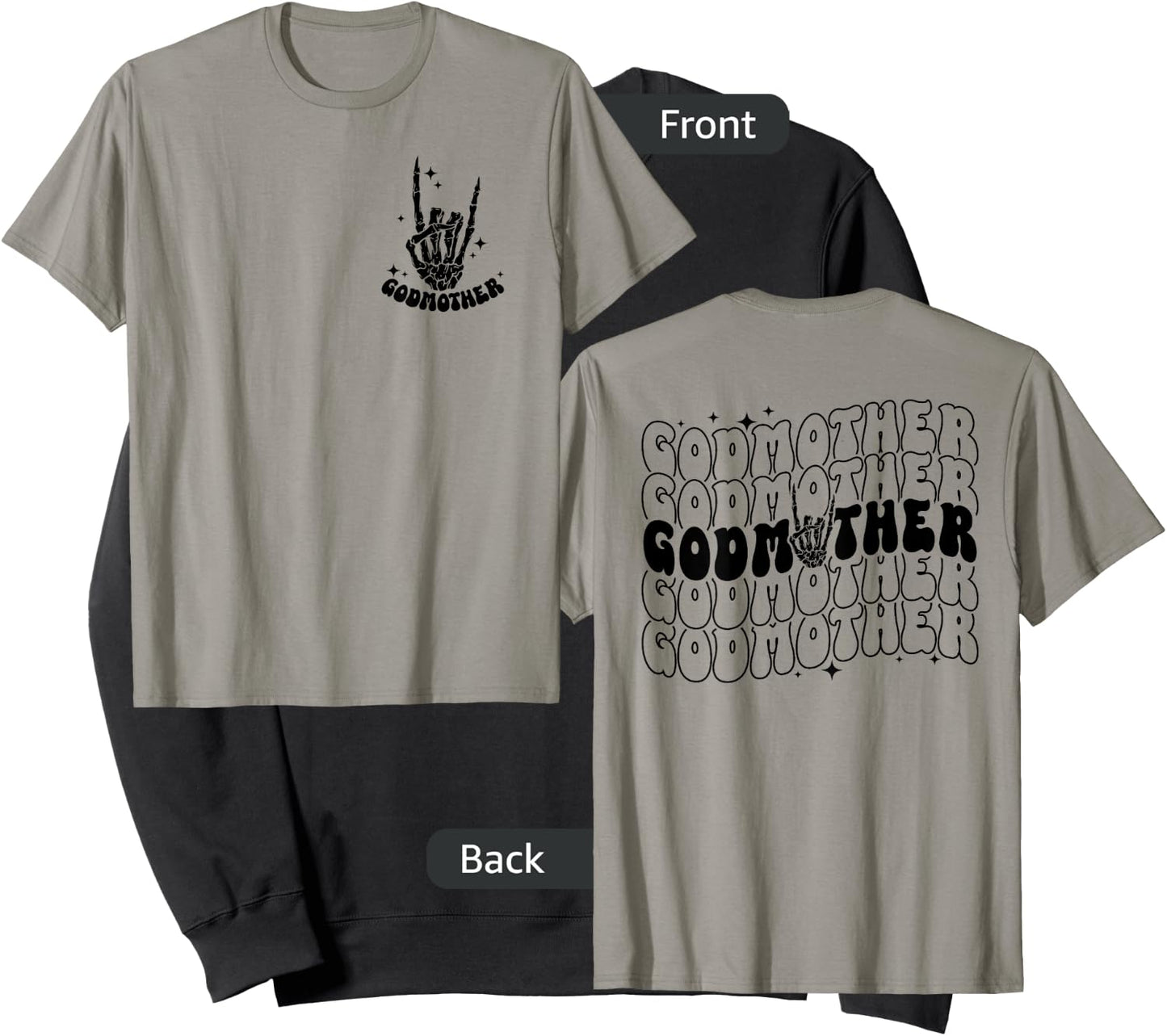 Godmother Skeleton Hand, Godmama Goddaughter Halloween Day Sweatshirt - Sweatshirt | Black