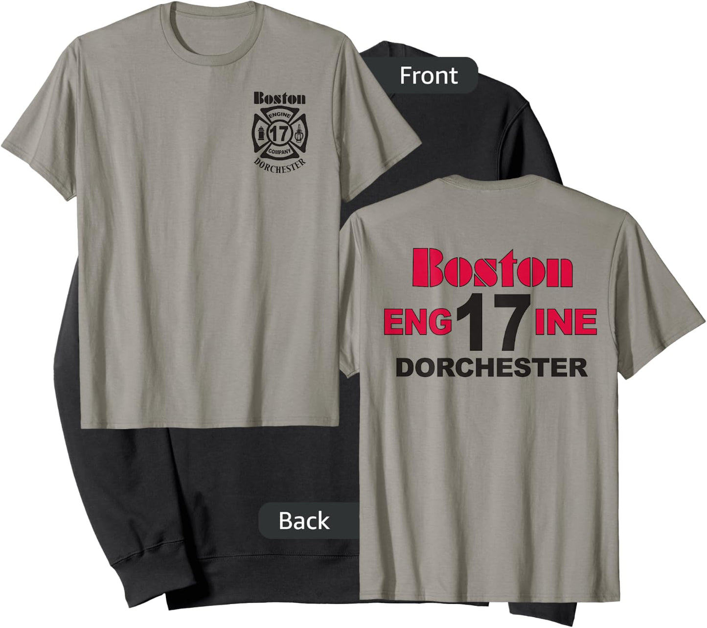 Boston Fire Department Engine 17 Dorchester - Dark Graphics Sweatshirt - Sweatshirt | Black