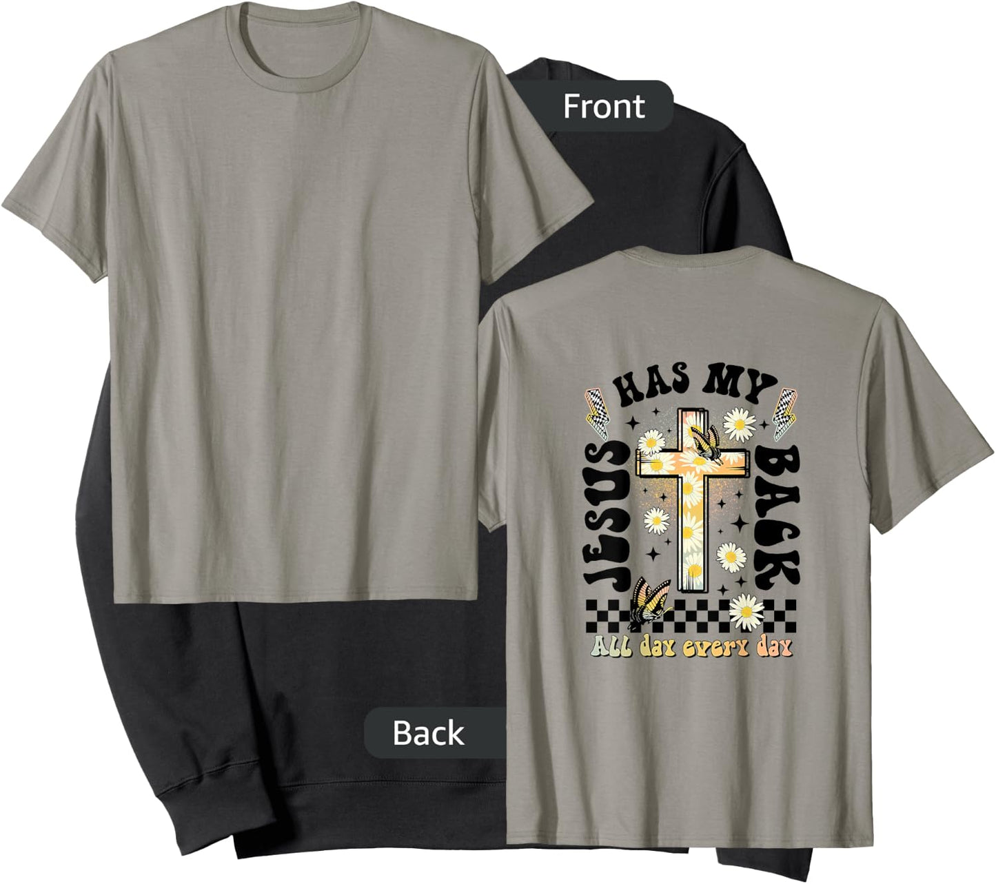 Jesus Has My Back (on back), Christian Sweatshirt - Sweatshirt | Black