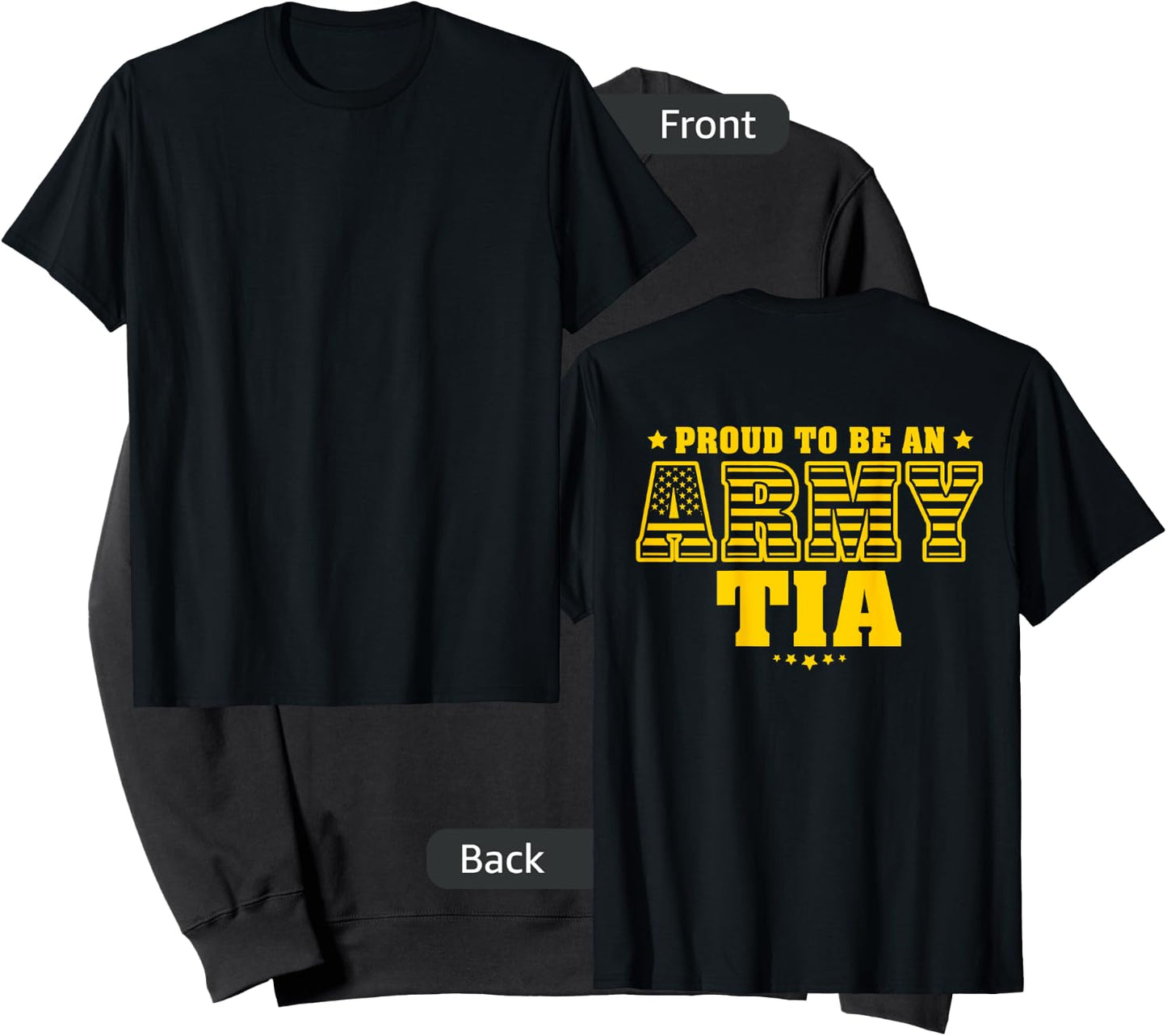 Proud To Be An Army Tia - US Flag Pride Military Aunt Sweatshirt - Sweatshirt | Black