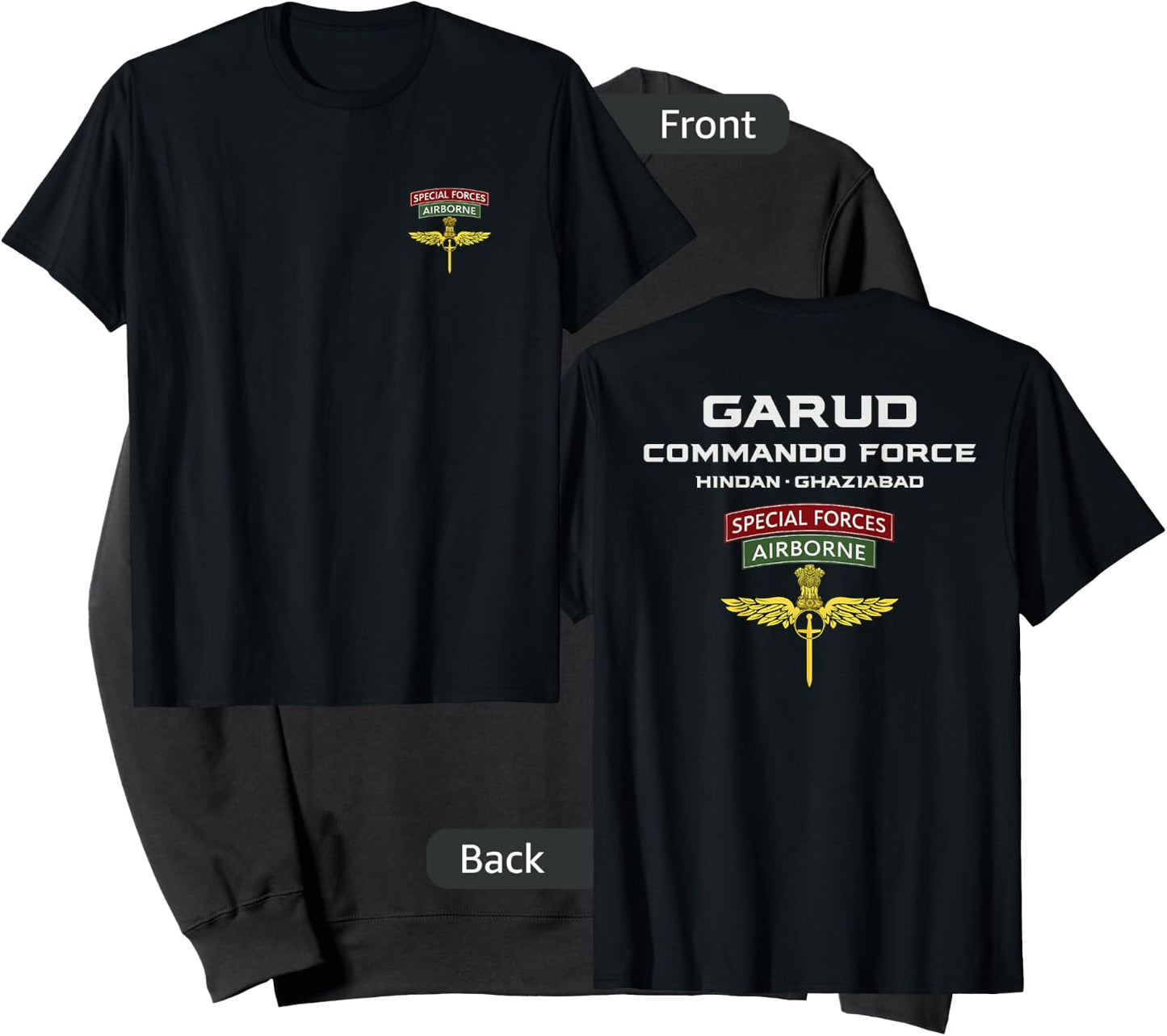 Garud Commando Indian Special Force Army BACKPRINT Sweatshirt - Sweatshirt | Black