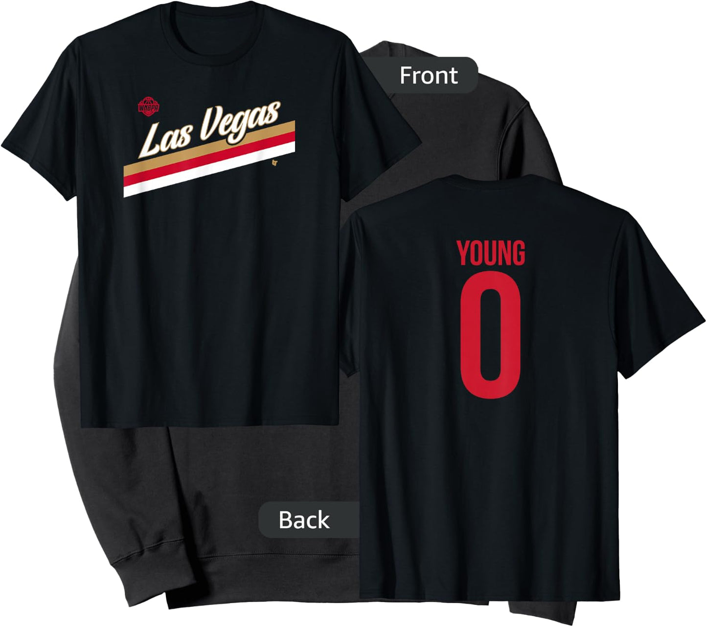 Jackie Young 0 - Number on Back - Las Vegas Basketball Sweatshirt - Sweatshirt | Black
