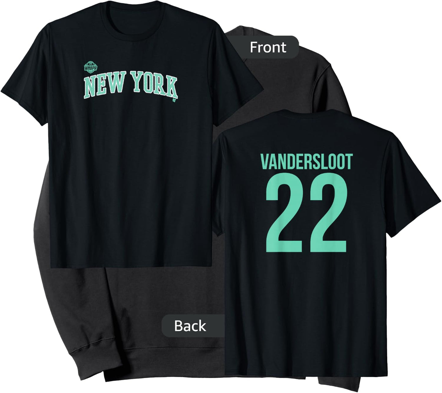 Courtney Vandersloot 22 -Number on Back- New York Basketball Sweatshirt - Sweatshirt | Black