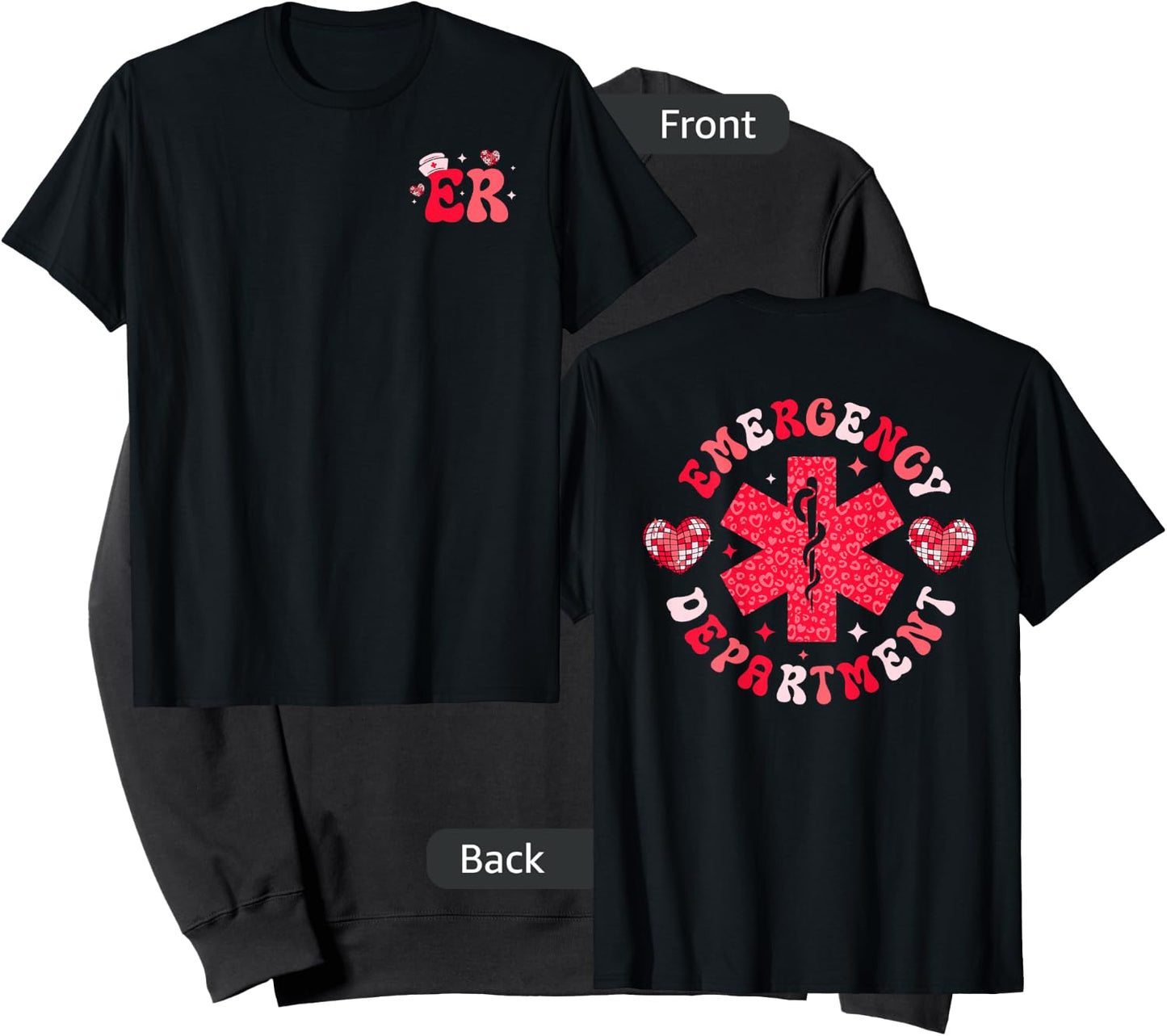 Emergency Department Valentines Day ER Nurse ED Tech Nursing , Small Sweatshirt - Sweatshirt | Black