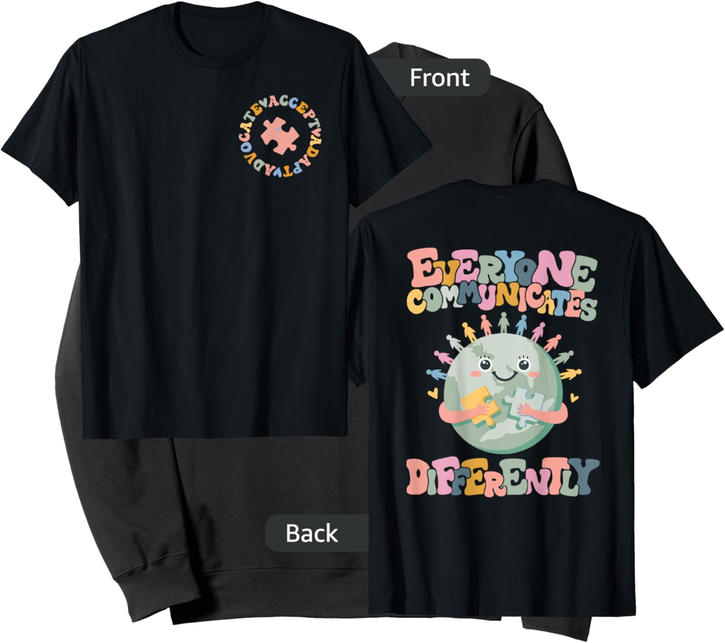 Everyone Communicates Differently Autism Month Awareness Sweatshirt - Sweatshirt | Black
