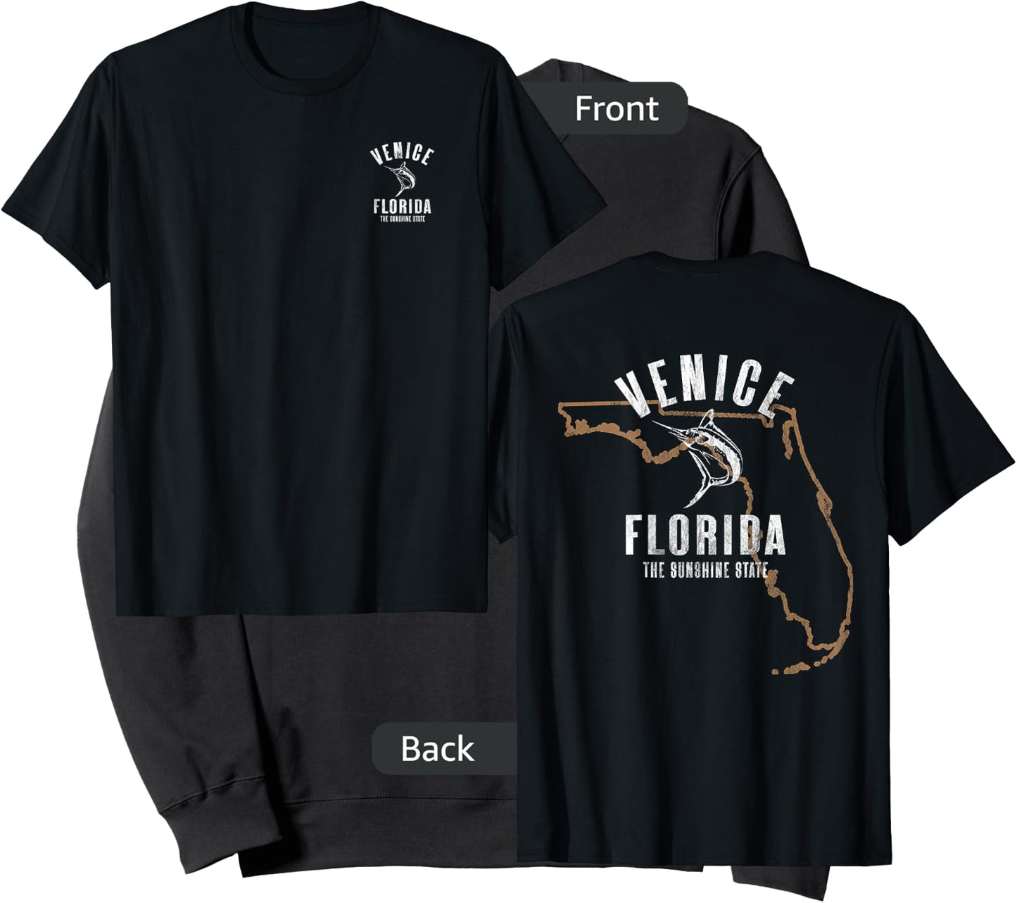 Venice Florida FL Retro Vintage Beach Front & Back Women Sweatshirt - Sweatshirt | Black