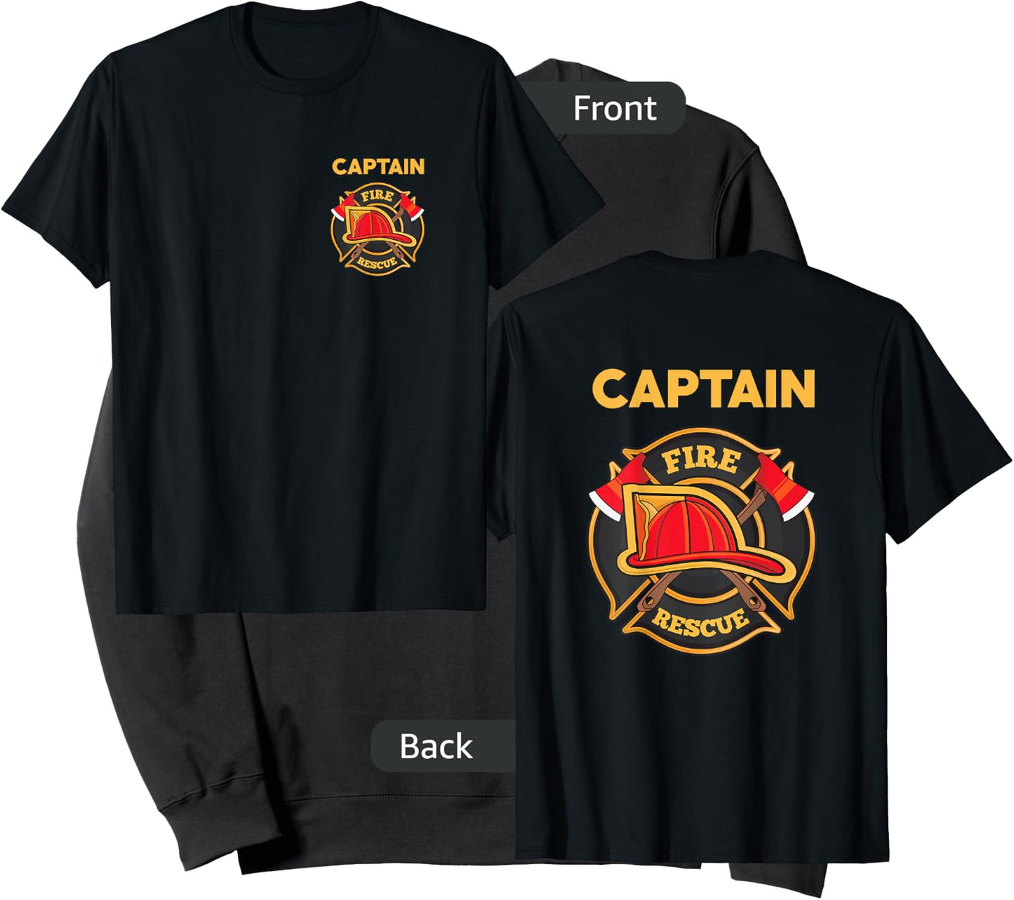 Fire Rescue Captain Department Firefighters Firemen Sweatshirt - Sweatshirt | Black