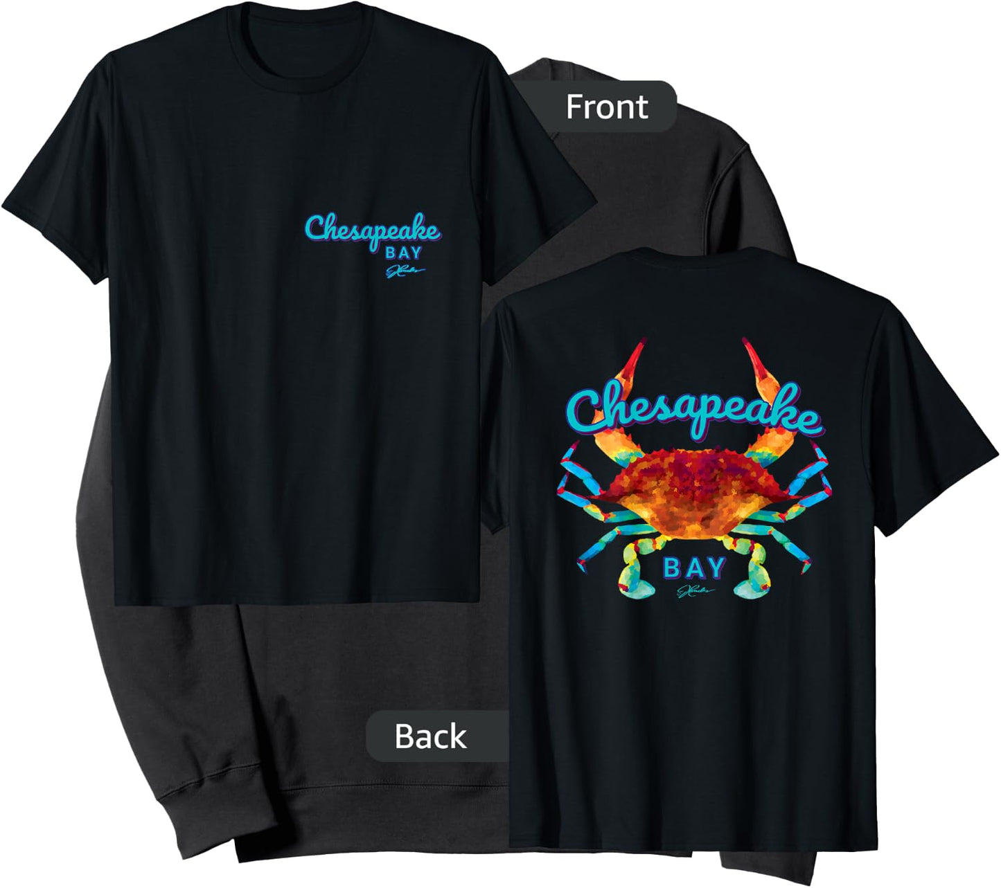 JCombs: Chesapeake Bay Blue Crab (2-Sided) Sweatshirt - Sweatshirt | Black