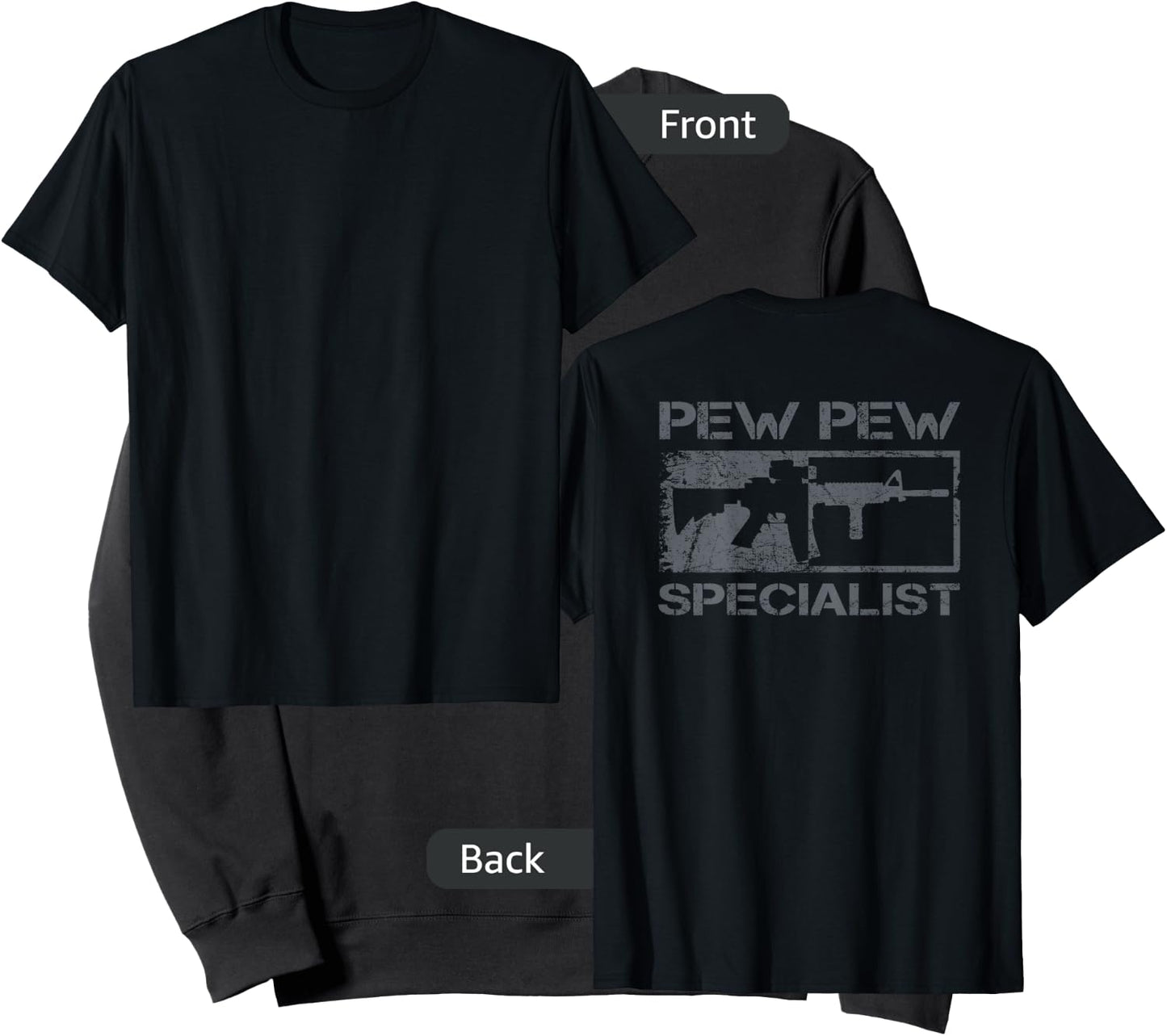 Pew Pew Specialist - Pro Gun 5.56 AR15 Rifle M4 (ON BACK) Sweatshirt - Sweatshirt | Black