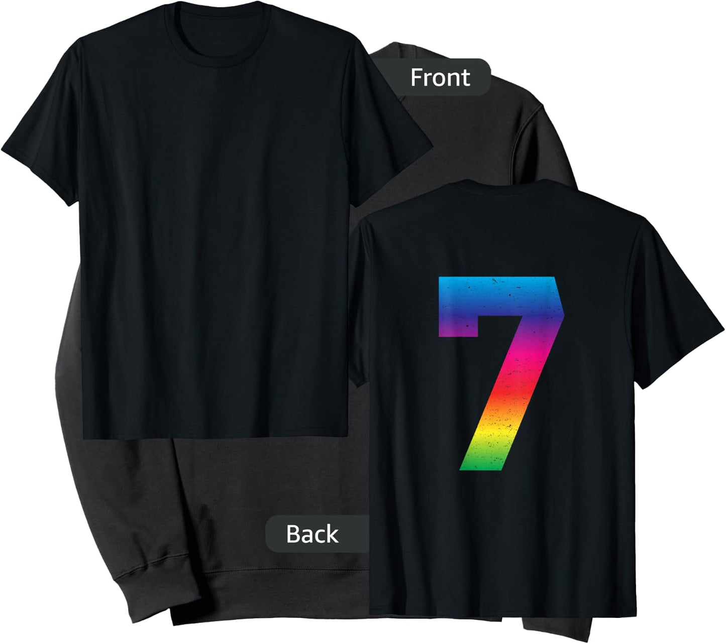 #7 Jersey Uniform Lucky Number Rainbow Sweatshirt - Sweatshirt | Black