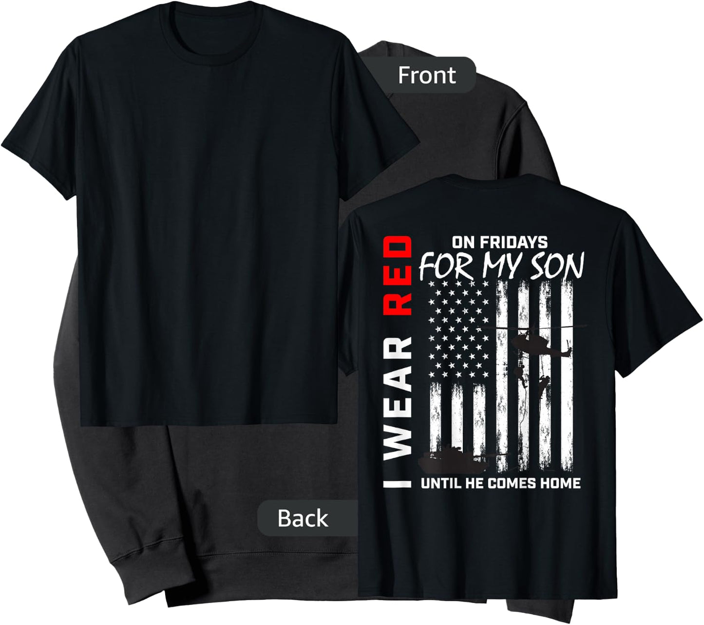 Red Friday Son Military Remember Everyone Deployed USA Flag Men Sweatshirt - Sweatshirt | Black