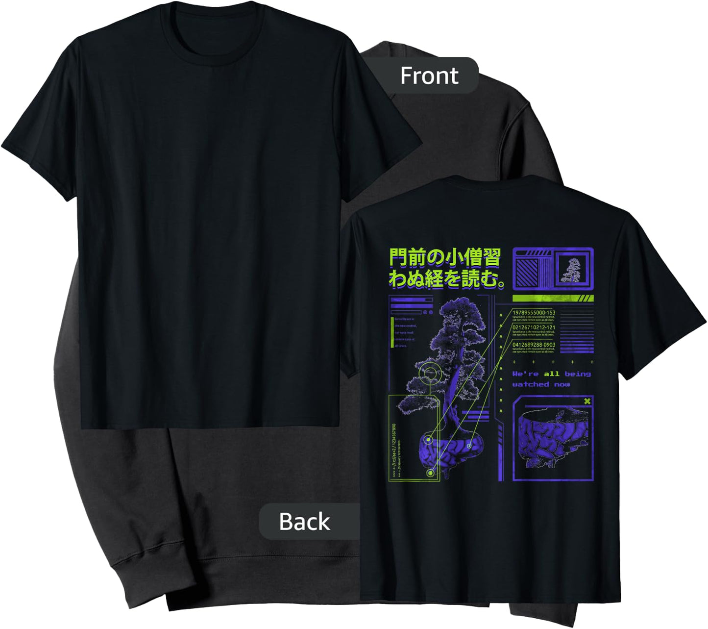 Futuristic waporwave Aesthetic Style digital Nature glitch Sweatshirt - Sweatshirt | Black