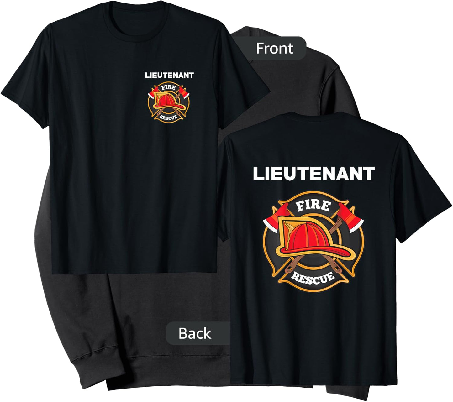 Yay! Thin Red Line Shirts Fire Rescue Lieutenant Department for Firefighters Sweatshirt - Sweatshirt | Black