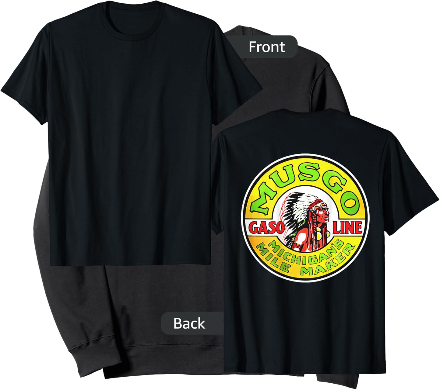 Back Only Print Retro Vintage Gas Station Musgo Gasoline Sweatshirt - Sweatshirt | Black