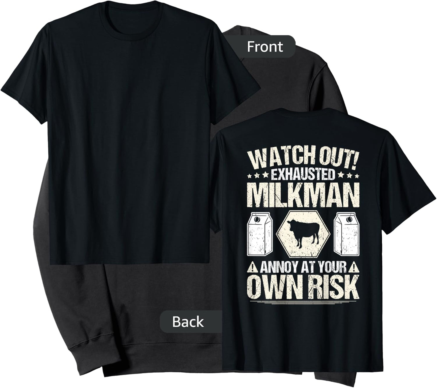 Milkman Cow Milk Delivery Dairy Own Risk Milkman Sweatshirt - Sweatshirt | Black