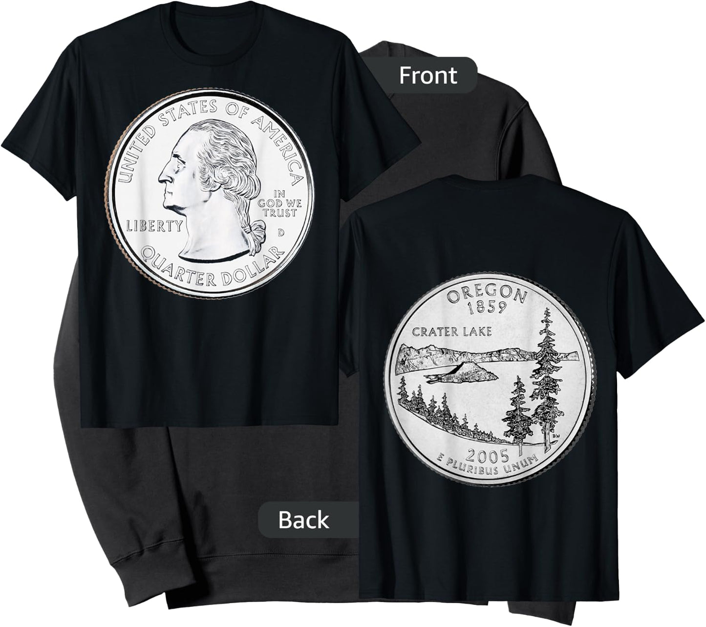 Oregon USA Quarter Dollar America United States Sweatshirt - Sweatshirt | Black