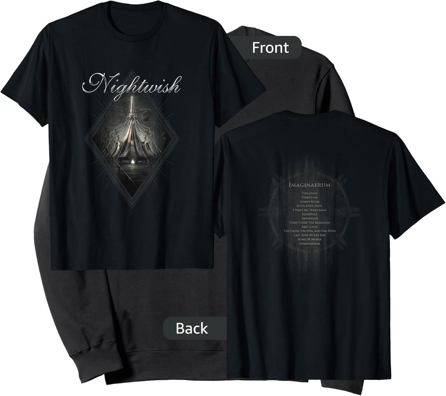 Imaginaerum (album cover + Nightwish logo + tracklist) Sweatshirt - Sweatshirt | Black
